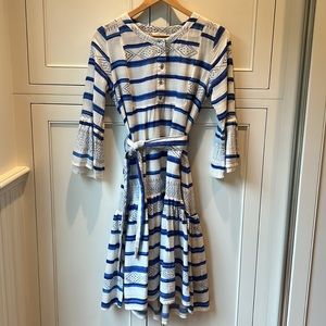 Aspiga Blue and White Cotton Beach Dress